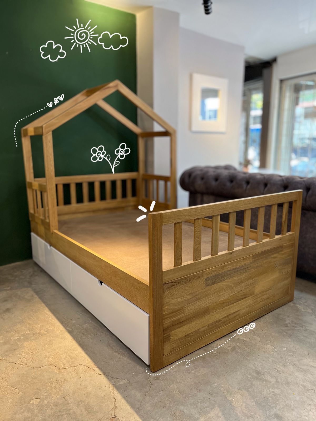 Cama con Baranda Rosa — RENUEVA DECO